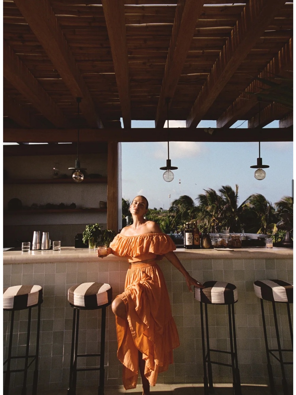Spell Alexa Two-Piece Set in Vibrant Orange